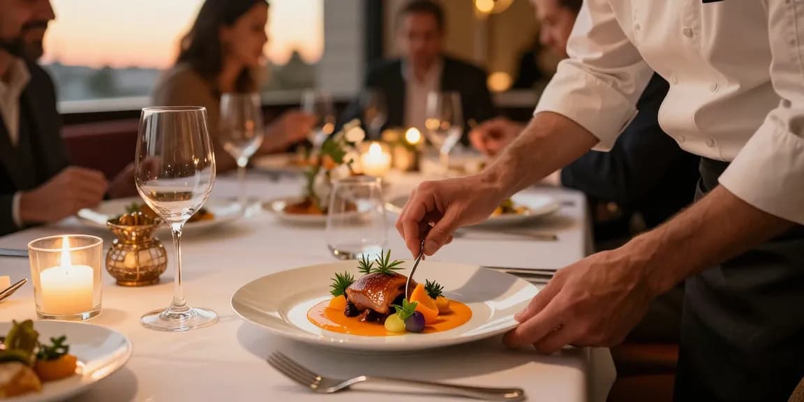 Best duck a l’orange near me elegantly presented on a fine dining table, showcasing gourmet culinary artistry.