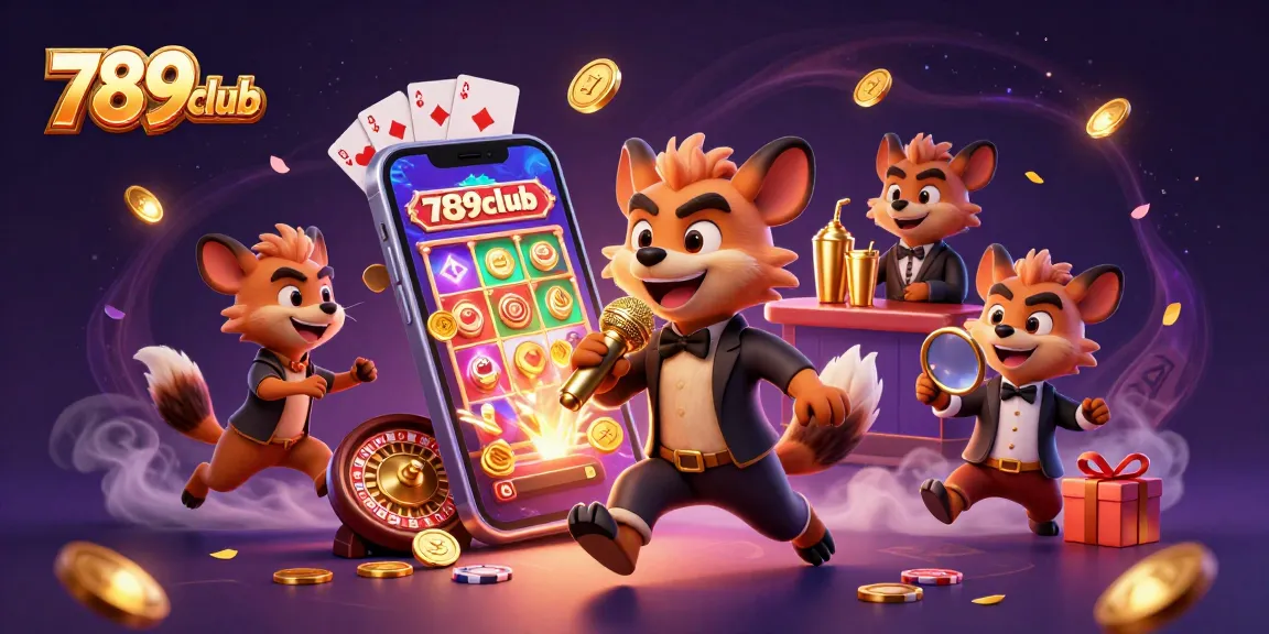 Experience the thrill of 789club with lively casino scenes featuring hyenas in a vibrant comedy club setup.
