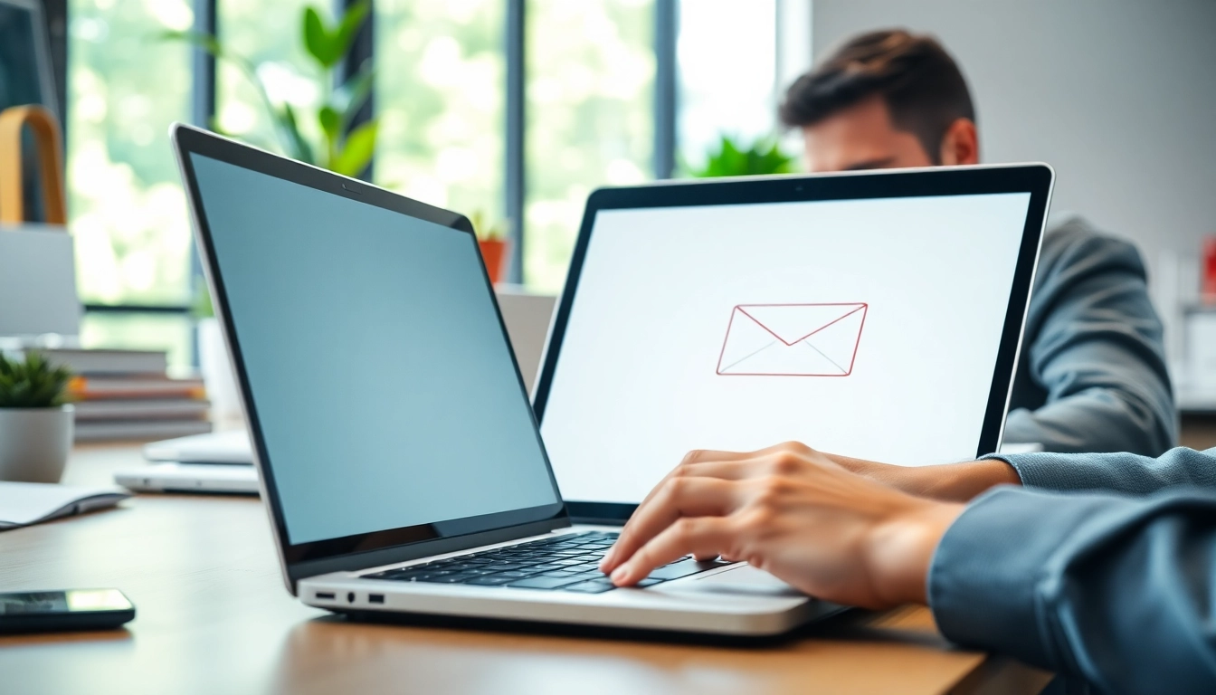 在高效的办公环境中，展现了使用gmail下载进行工作的专注用户。