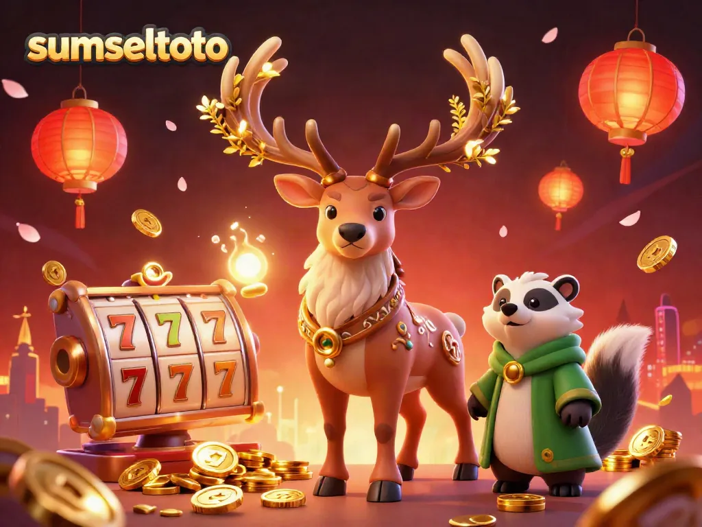 Experience thrilling gameplay with sumseltoto showcasing a mystical scene with a Celtic druid stag in a captivating casino environment.