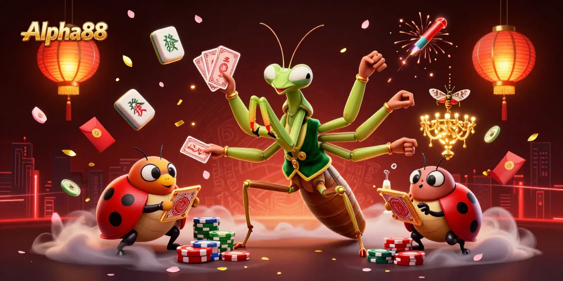 Experience thrilling gameplay at Alpha88 with vibrant casino elements and engaging characters in a dynamic illustration.