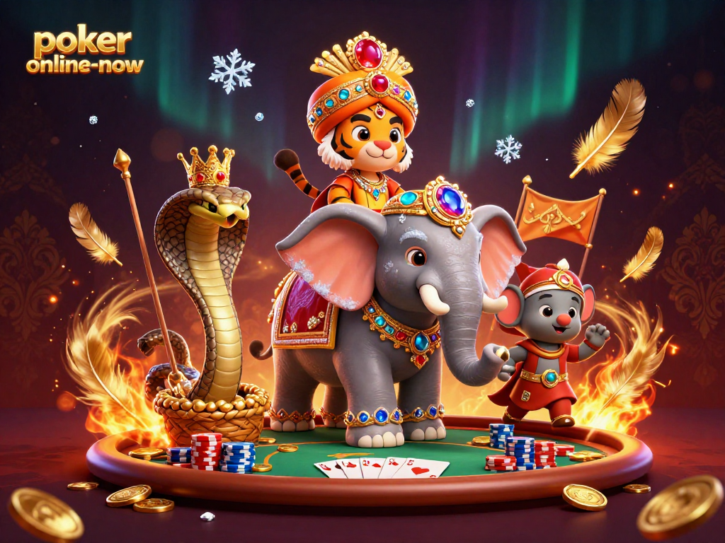 Experience exhilarating casino poker action with poker-online-now's vibrant 3D illustration.