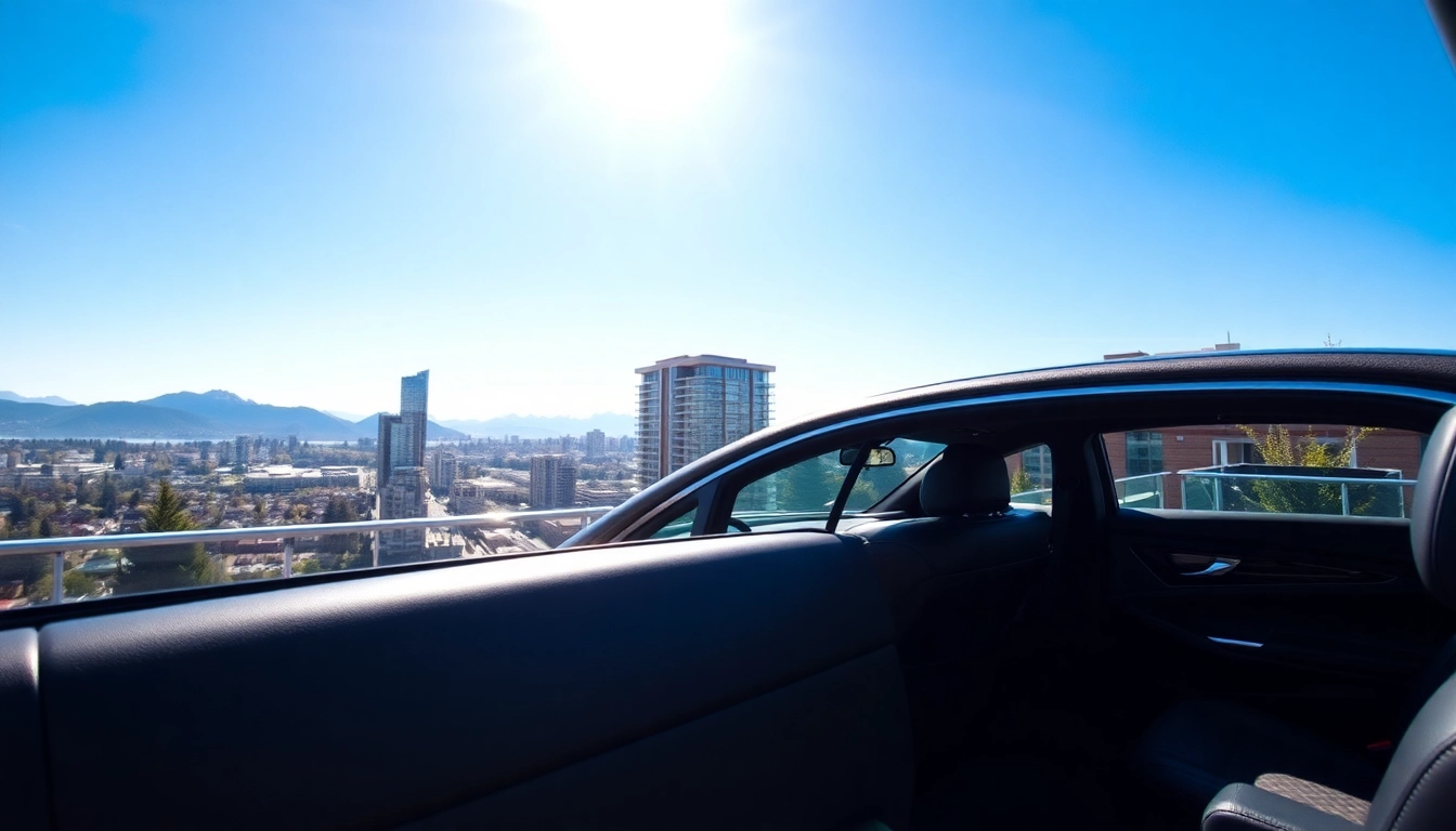 Experience premium black car service vancouver with a luxury vehicle at a stylish hotel entrance.