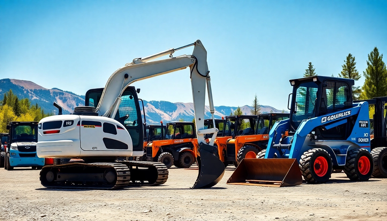 Showcasing Columbia falls equipment rental with featured heavy machinery in vibrant professional setup.