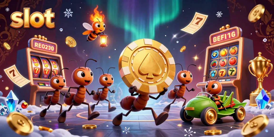 Experience thrilling slot gameplay with a heist of giant golden poker chips in this vibrant casino scene.