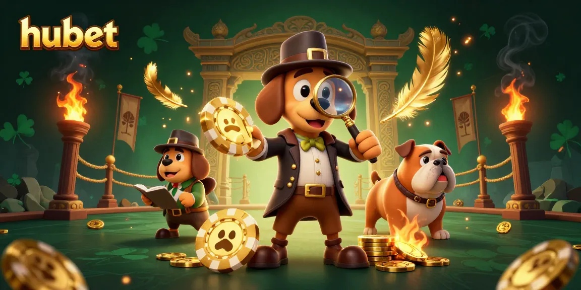 Investigate golden poker chips and wealth in an animated hubet casino adventure.