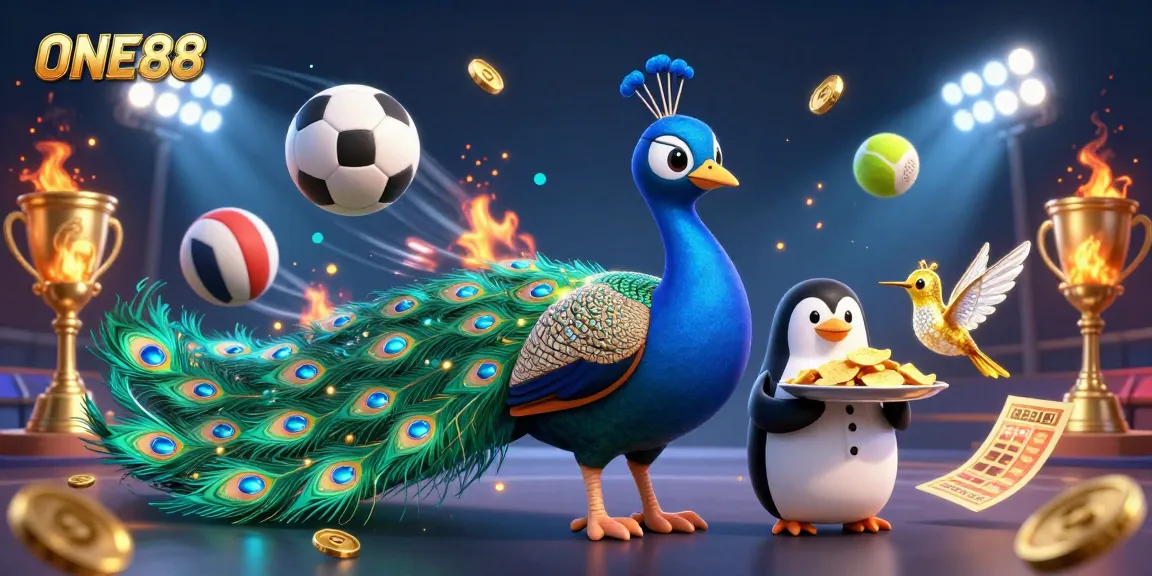 Experience ONE88's thrilling betting action with vibrant characters and dynamic gaming elements.