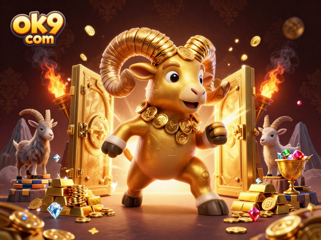Experience the thrill of betting at ok9 com with a dynamic scene of animated casino elements and characters.