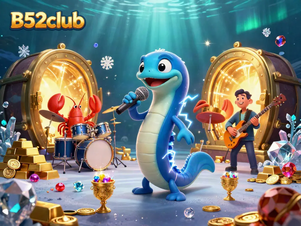 Experience the excitement of B52club in this vibrant underwater casino scene.