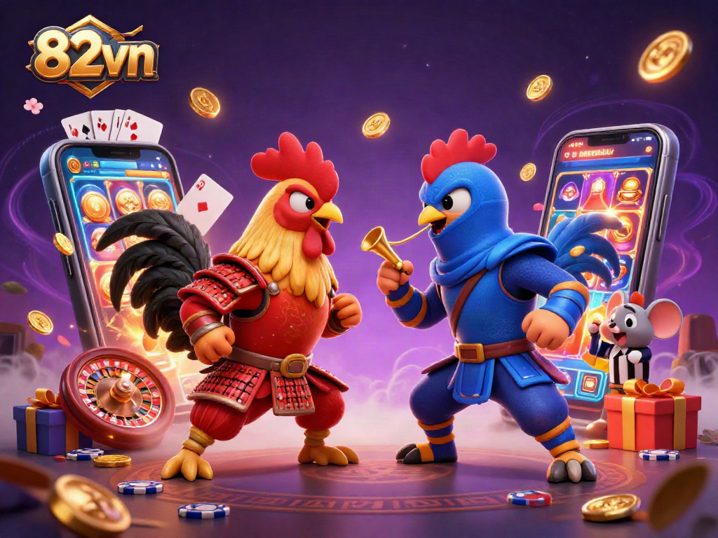 Engage with the thrilling 82vn rooster showdown amidst dynamic casino elements.