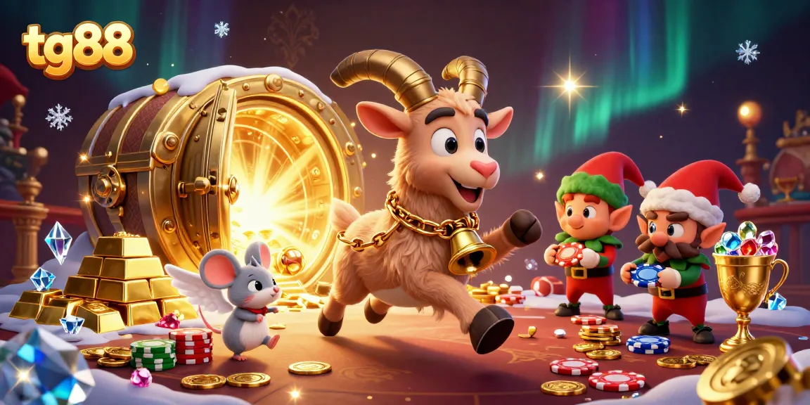 Experience thrilling gameplay at tg88 with a festive casino atmosphere and playful characters.