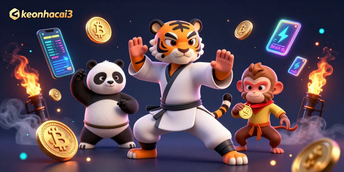 Join keonhacai3 in a vibrant 3D scene showcasing animated characters in a dynamic gambling setup.