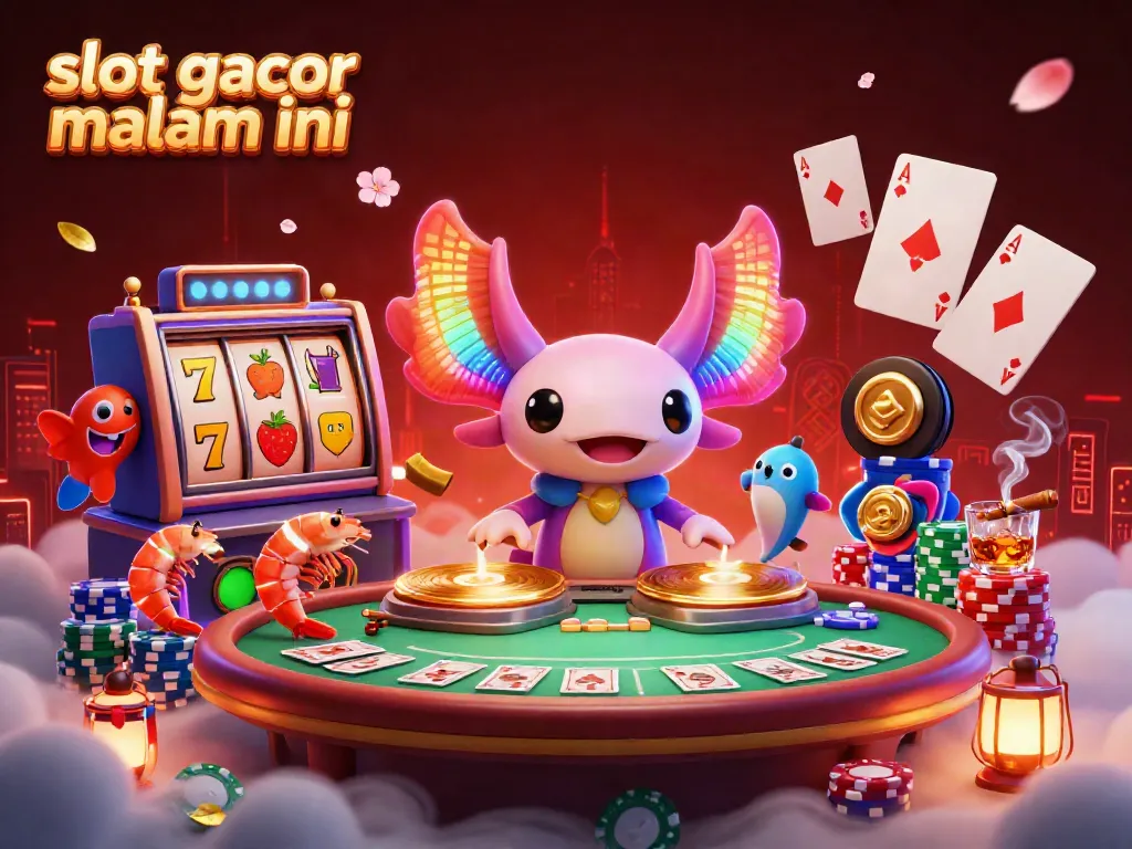Rasakan sensasi bermain slot gacor malam ini dengan ilustrasi 3D kartun yang memukau dan penuh warna.