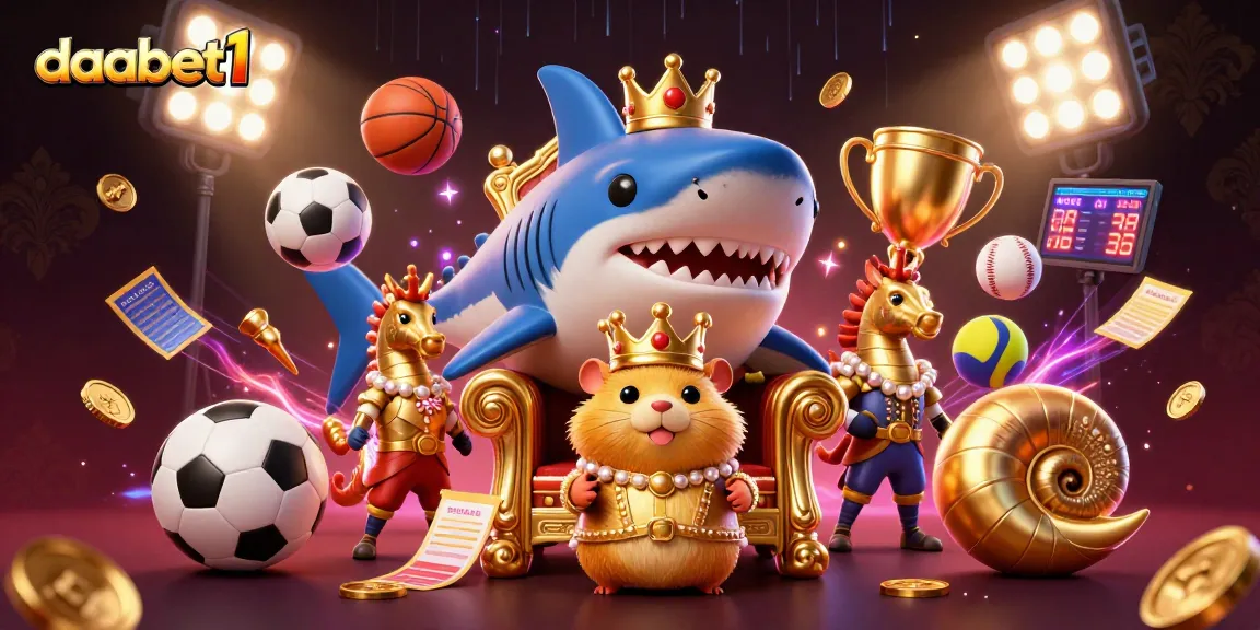 Experience thrilling sports betting at dabet1 with a dynamic 3D casino illustration.