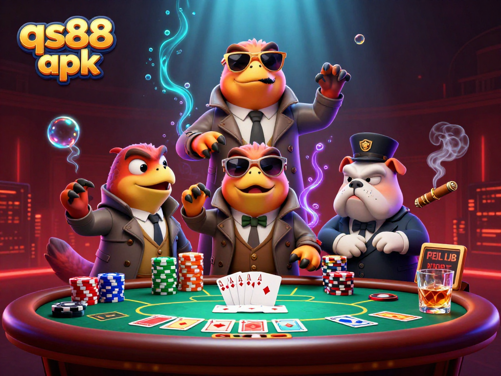 Experience immersive gaming with qs88 apk in a bustling casino atmosphere.