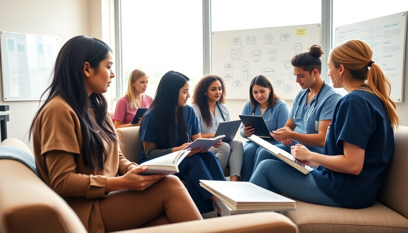 Students participating in an in person Nclex review in Houston, focused on collaborative learning.