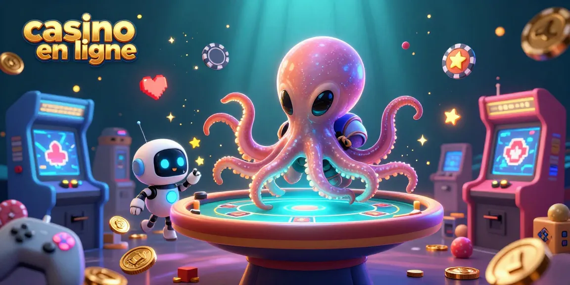 Gagnez des jetons de poker dans un casino en ligne futuriste avec un poulpe extraterrestre.