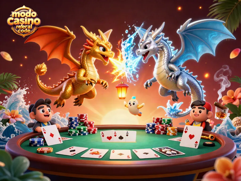 Engage with Modo casino referral code in a vibrant, dynamic casino-themed illustration showcasing thrilling gaming elements.