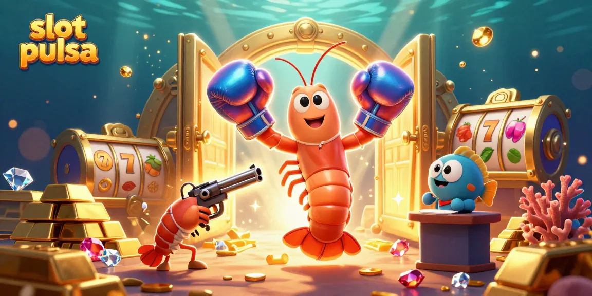 Experience thrilling slot pulsa action with vibrant characters and sparkling treasures in this engaging casino scene.