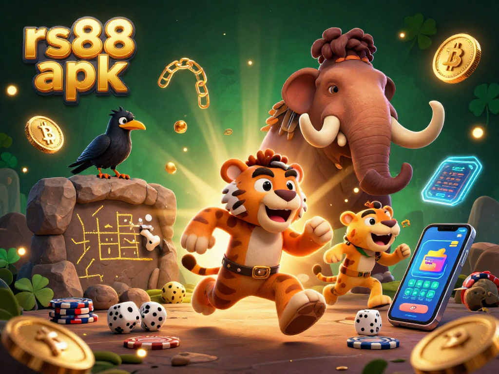 Experience the thrilling gameplay of RS88 apk at a lively prehistoric casino environment.