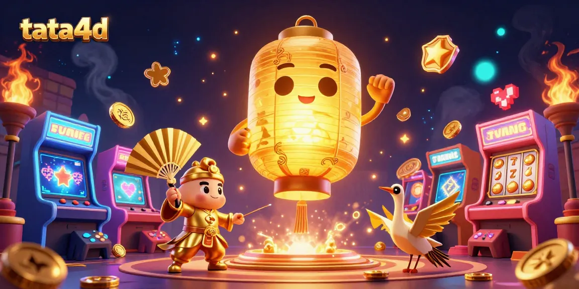 Engage in thrilling casino fun at tata4d with vibrant spirits, golden lanterns, and dynamic gaming elements.