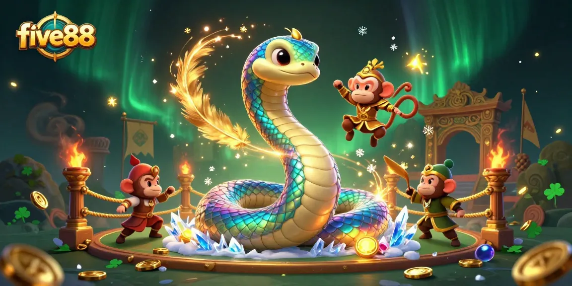 Engage with the exciting five88 gaming experience featuring vibrant characters and dynamic casino elements.