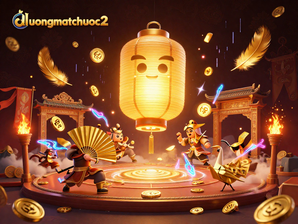 Experience the excitement of duongmatchuoc2 as lantern spirits illuminate a vibrant casino setting.