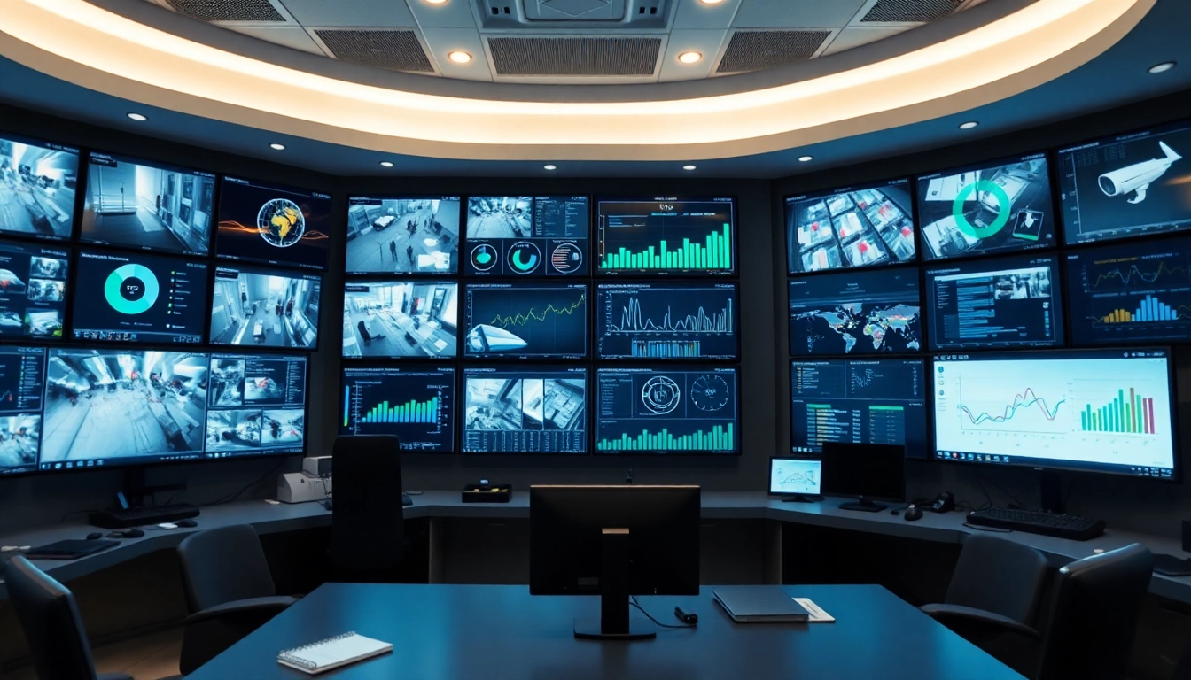 Analyze real-time data with advanced CCTV analytics software in a high-tech control room.