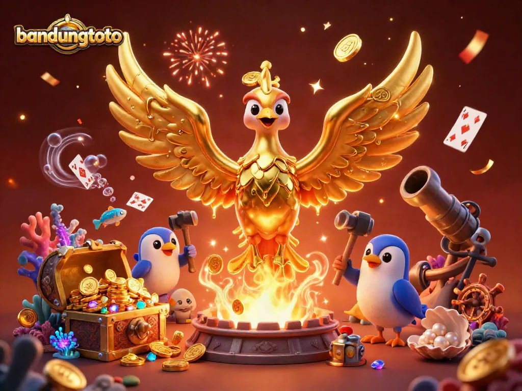 Experience exciting wins at bandungtoto with a vibrant casino-themed illustration showcasing gaming elements.