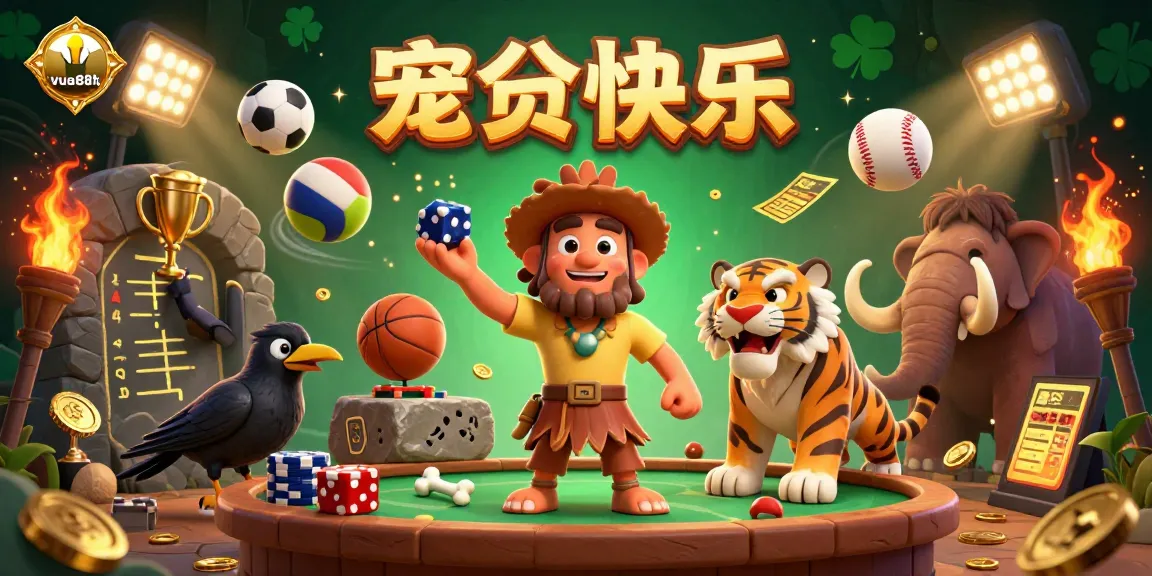 Experience thrilling gaming action at vua88h with a creative prehistoric casino scene.