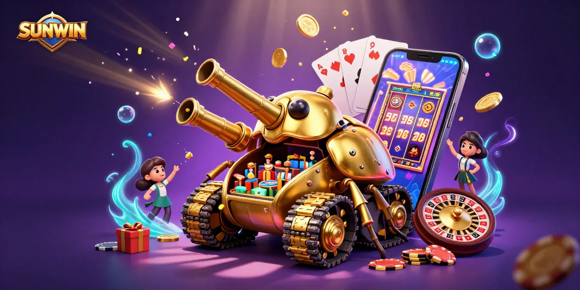 Experience SUNWIN with a golden beetle tank casino and vibrant gaming elements.