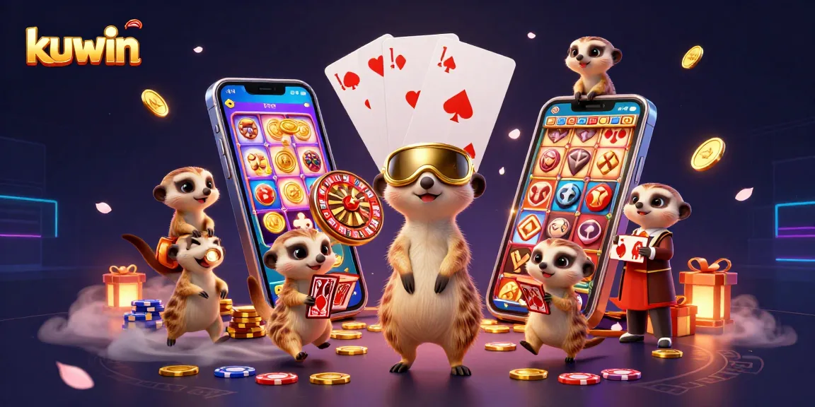 Kuwin brings lively meerkat characters to life in a bustling casino scene, showcasing vibrant games and excitement.