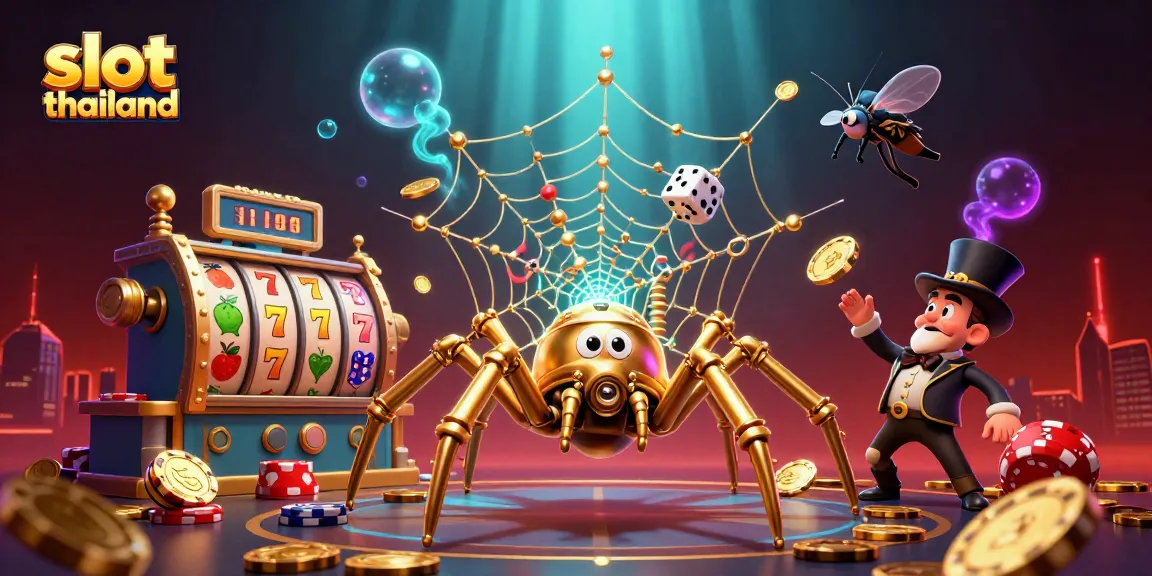Experience exhilarating slot thailand action in this vibrant 3D casino scene filled with colorful game elements.