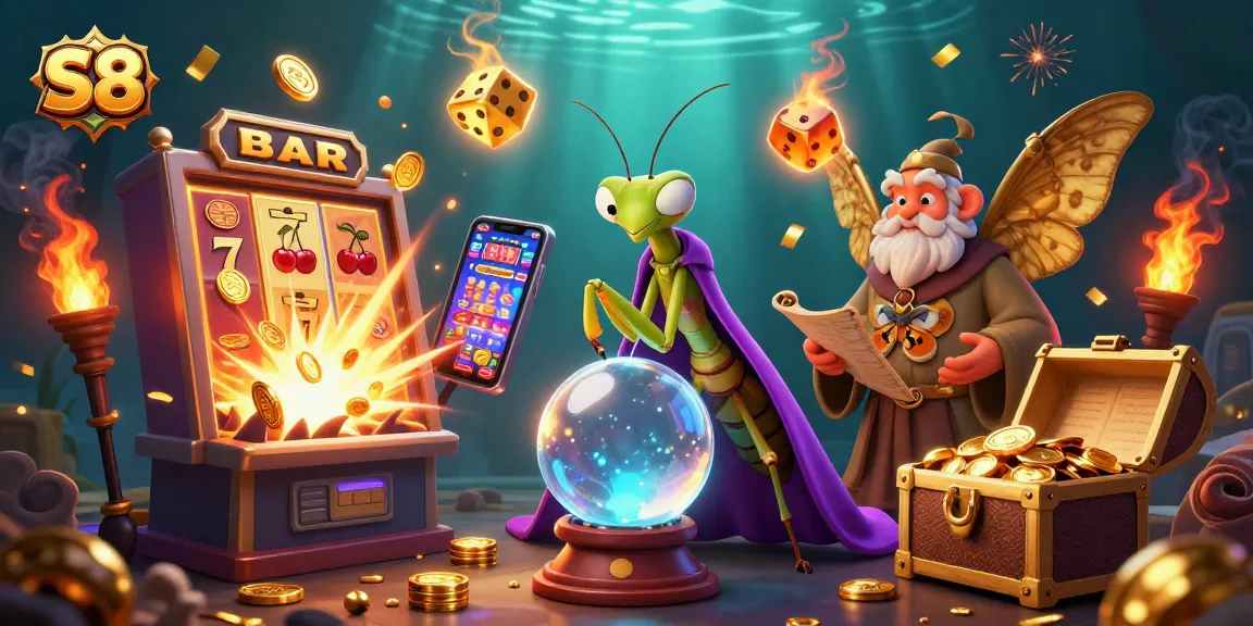 S8 expands excitement by showcasing a 3D slot machine explosion with rich visuals and vibrant casino elements.