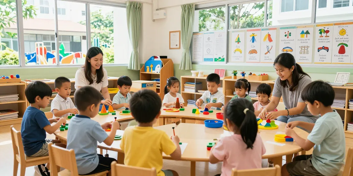 Children learning together at a Japanese kindergarten Singapore, showcasing inclusive education and playful exploration.