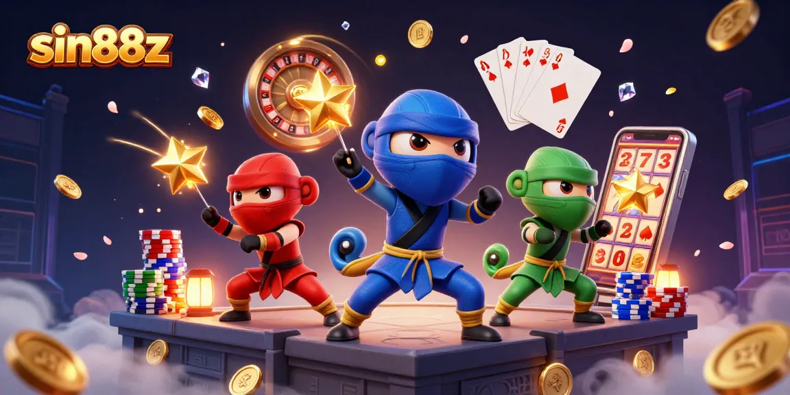 Engage in thrilling gameplay with sin88z featuring dynamic chameleon ninjas and casino elements.