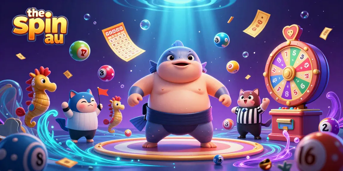 Engage in thrilling gameplay at the spin au with colorful lottery balls and dynamic casino scenes.