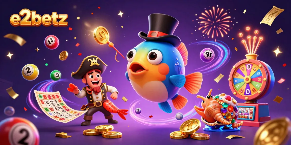 Play exciting games at e2betz with a vibrant underwater scene full of casino treasures.