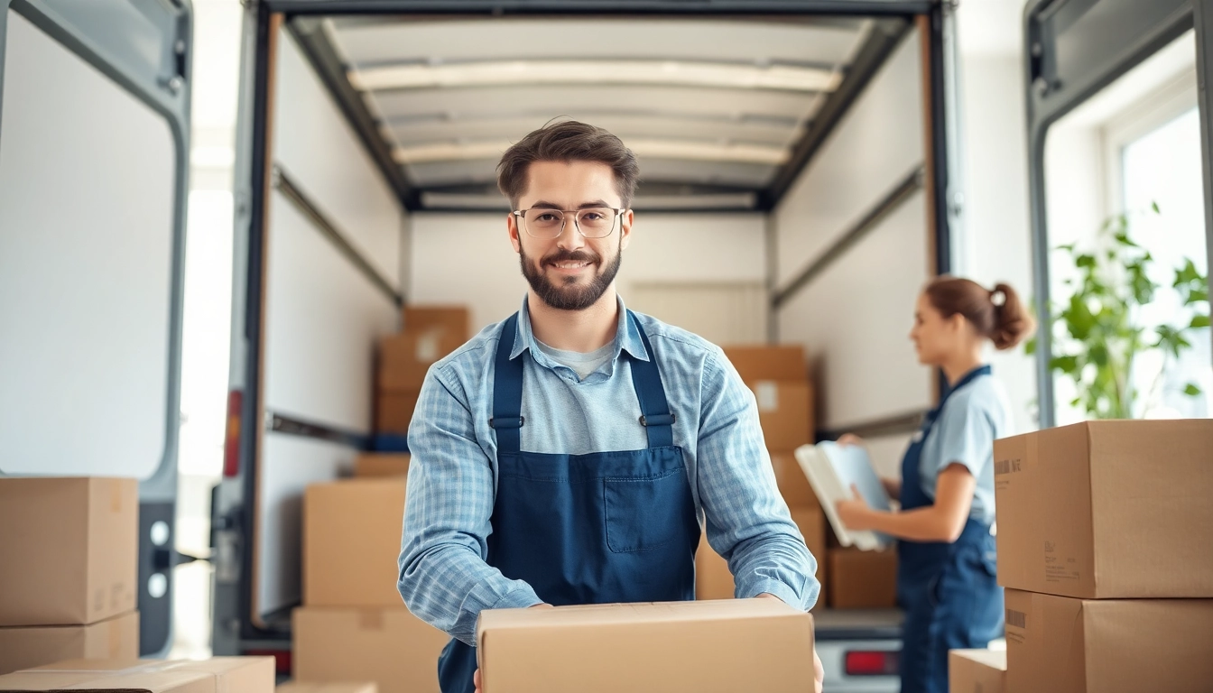 Efficient packing of items by Residential Moving Services team in a bright setting.