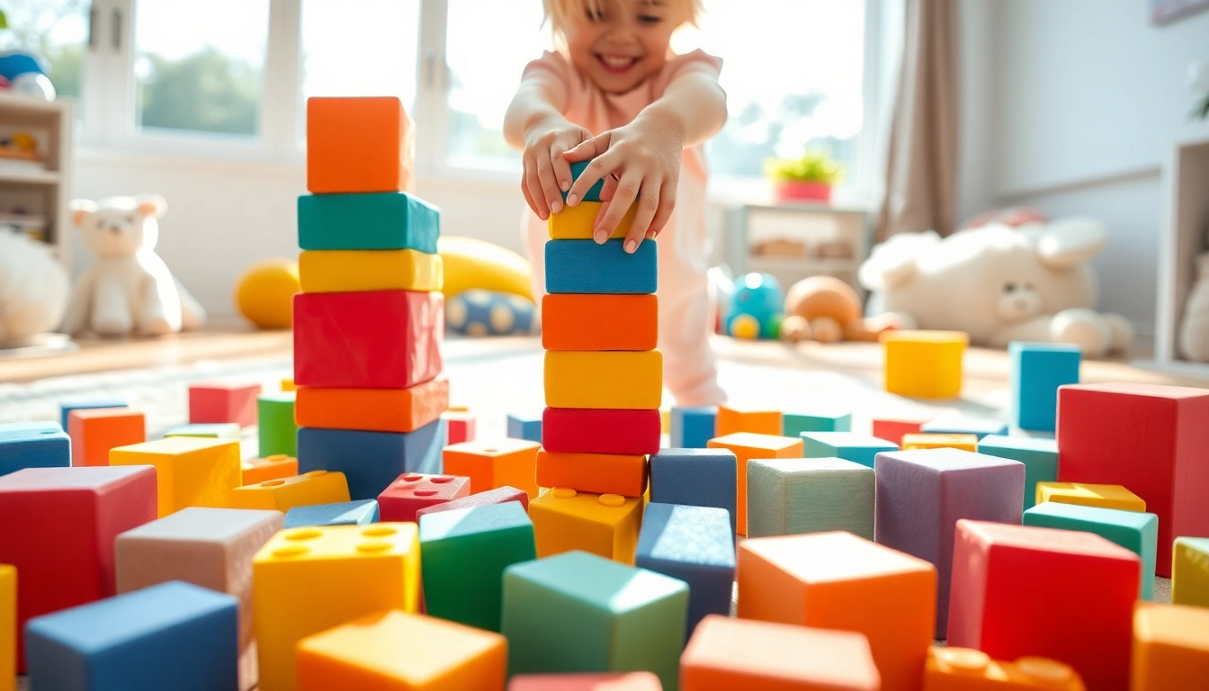 Click here to learn more about colorful soft building blocks encouraging safe, imaginative play.