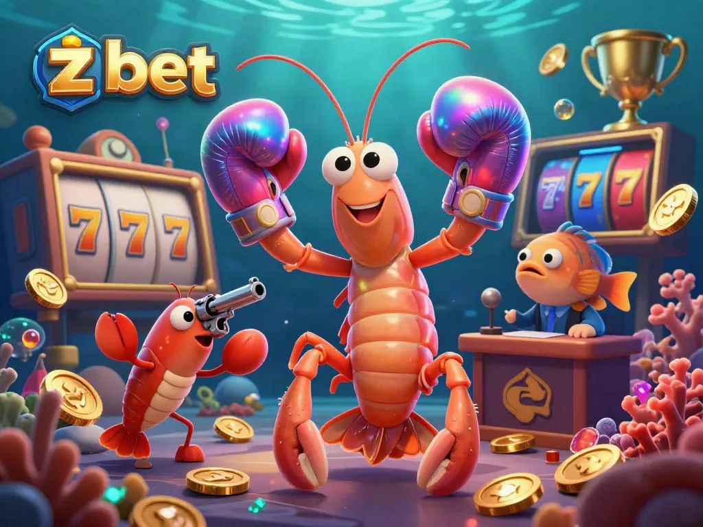 Zbet brings casino action to life with vibrant characters and dynamic game elements in an exciting underwater scene.