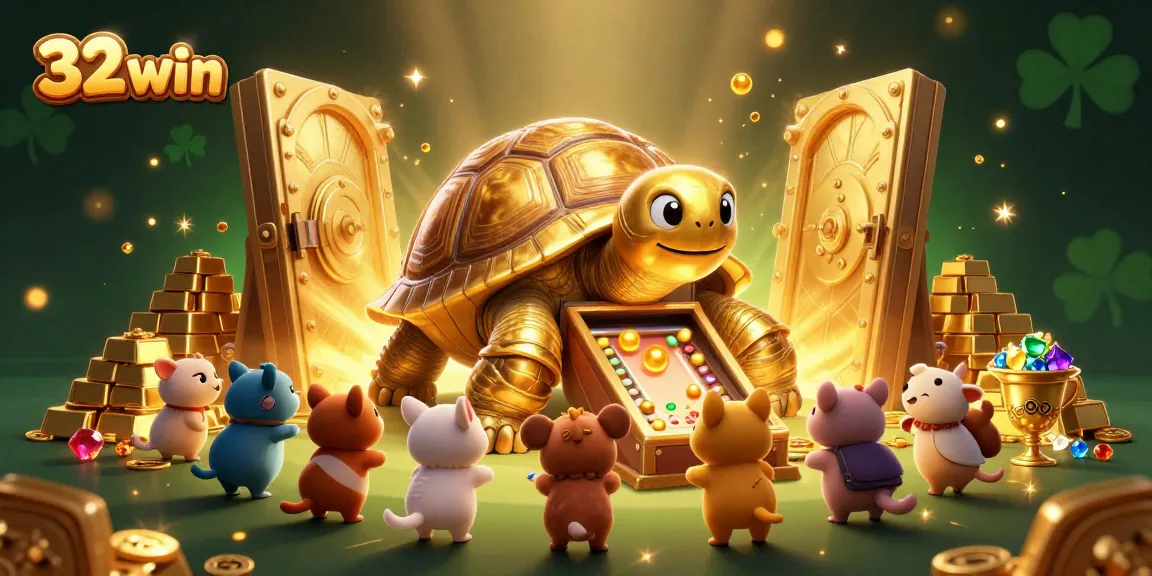 Experience the thrill of the 32 win casino with a dynamic golden tortoise and treasures galore.