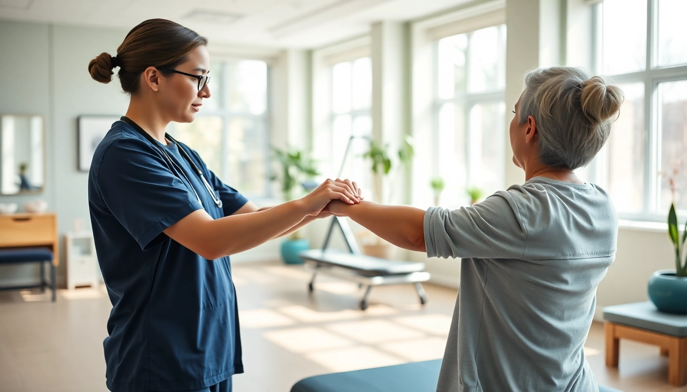 Engaging physiotherapy near me session showcasing expert hands-on treatment.