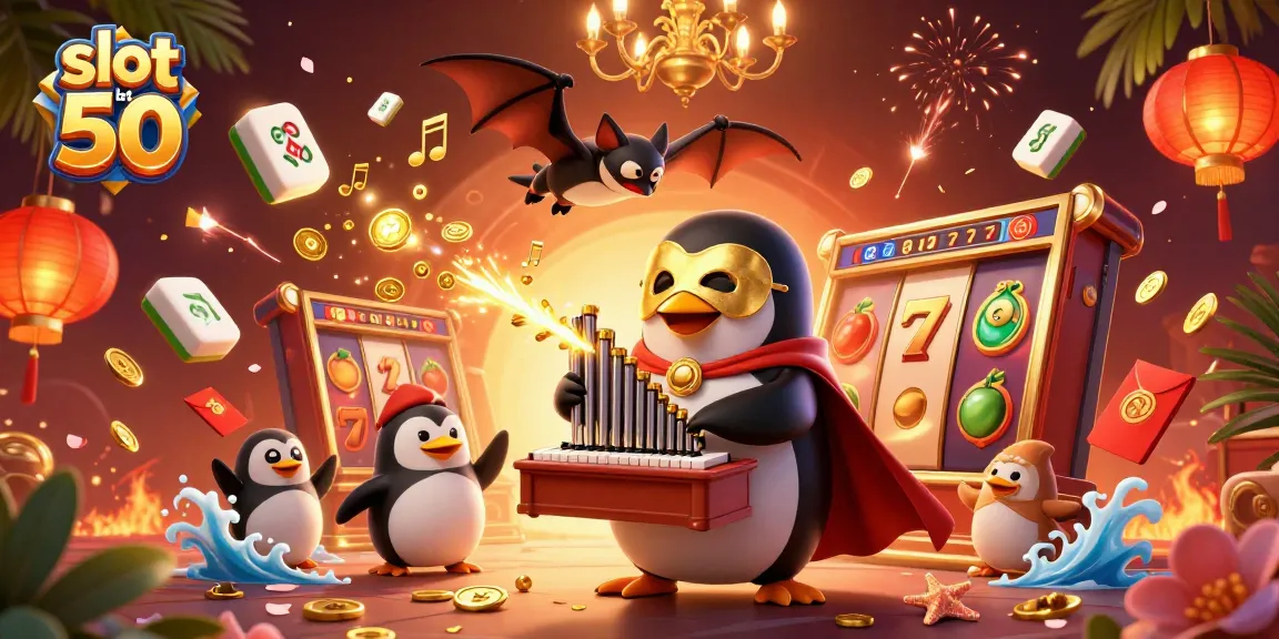 Spin to win big with slot bet 50 in a vibrant 3D casino atmosphere filled with luck.