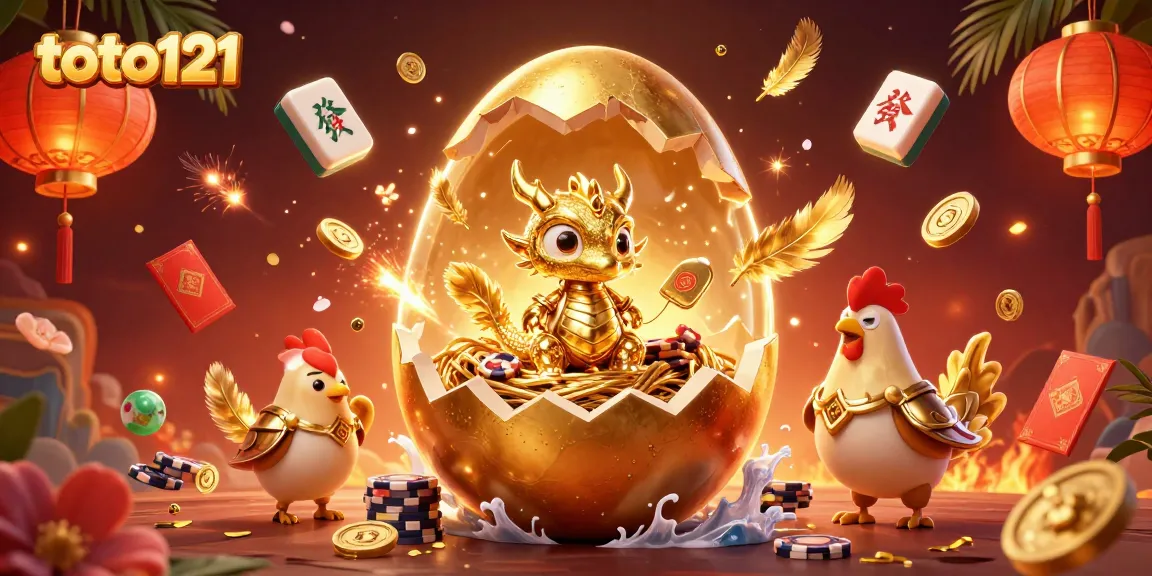 Engage with innovative gaming experiences at toto121 featuring a golden dragon and casino elements.
