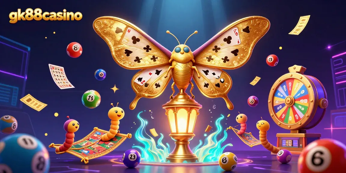 Experience exciting gaming at gk88casino with colorful lottery elements and unique treasures.