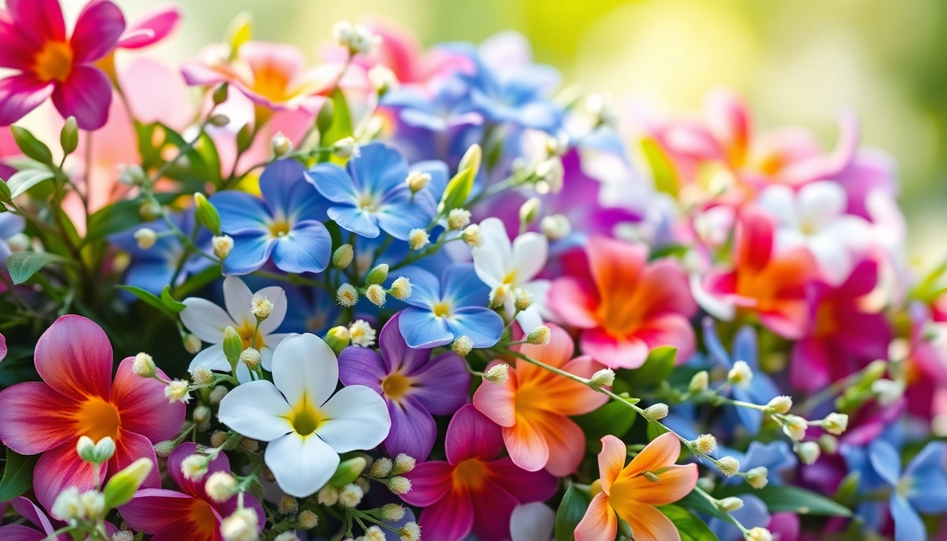 Eine wunderschöne bluetenbande in enger floralem Arrangement, das die Schönheit der Natur präsentiert.