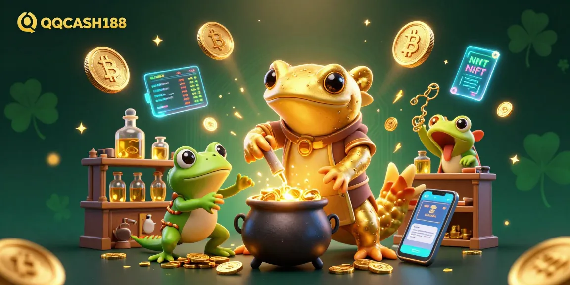 Join QQCASH188 and experience the thrill of dynamic online gambling with golden alchemy and crypto elements.