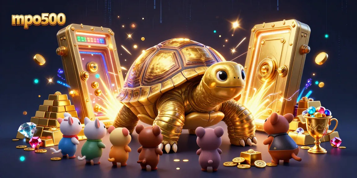Experience mpo500 magic with this vibrant 3D casino scene of excitement and rewards.