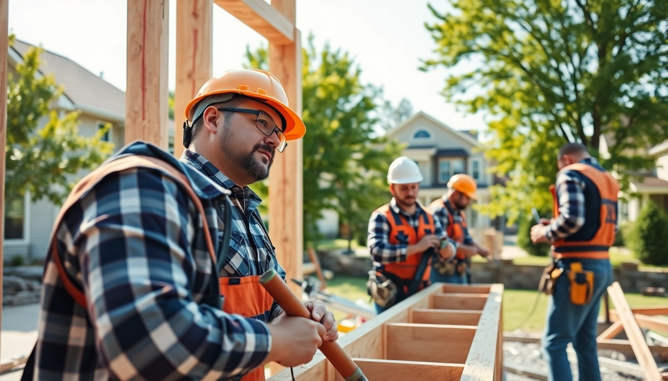 Construction crew demonstrating skills as New Jersey General Contractor in a residential project.